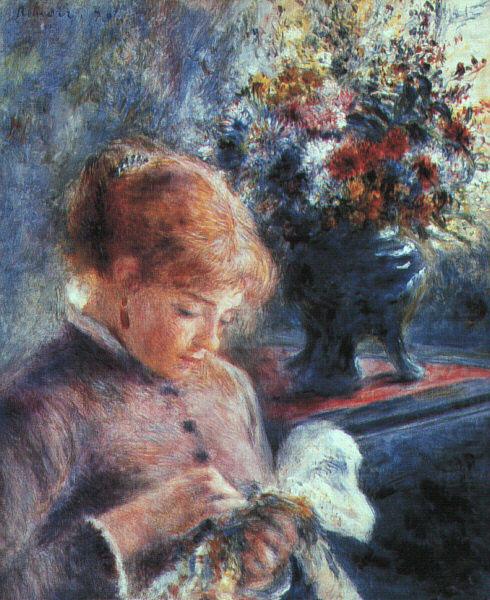 Lady Sewing, Pierre Renoir